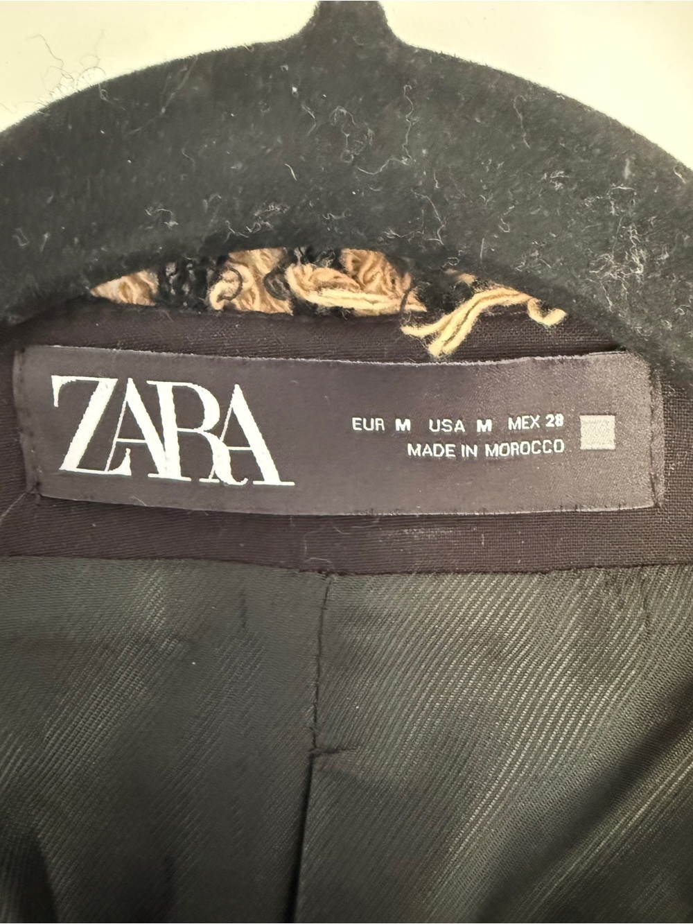 ZARA Black & Tan Houndstooth Tweed Blazer - Picture 2 of 2